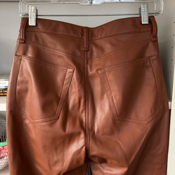 RAG AND BONE Brown Casey Faux Leather Flared Ankle Pants - Picture 7 of 10